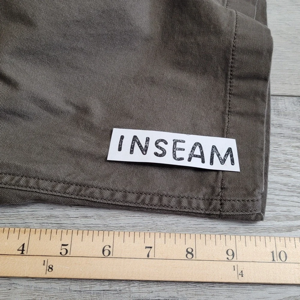 Carhartt Shorts Men 34 (36x10) Relaxed Fit Olive Green Canvas Workwear NWOT